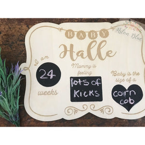 Pregnancy Chalkboard - Aston Blue