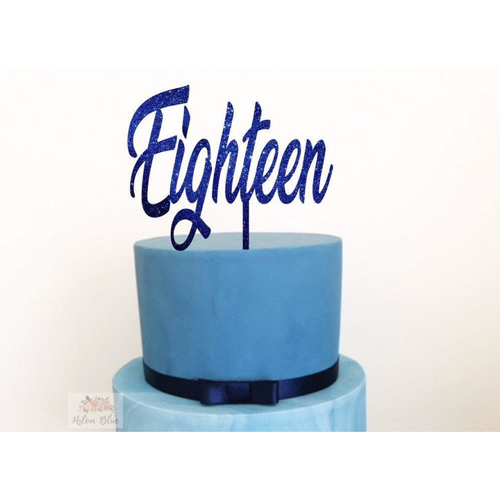 Eighteen Cake Topper - Aston Blue