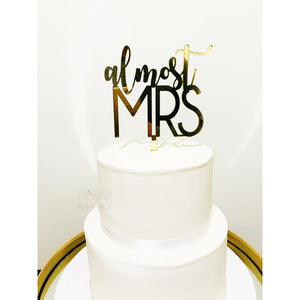 Almost Mrs Acrylic Cake Topper - Aston Blue