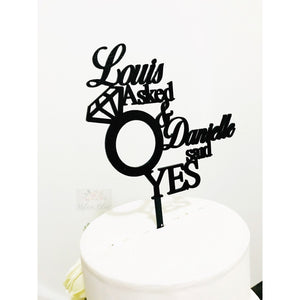 She Said Yes Cake Topper - Aston Blue