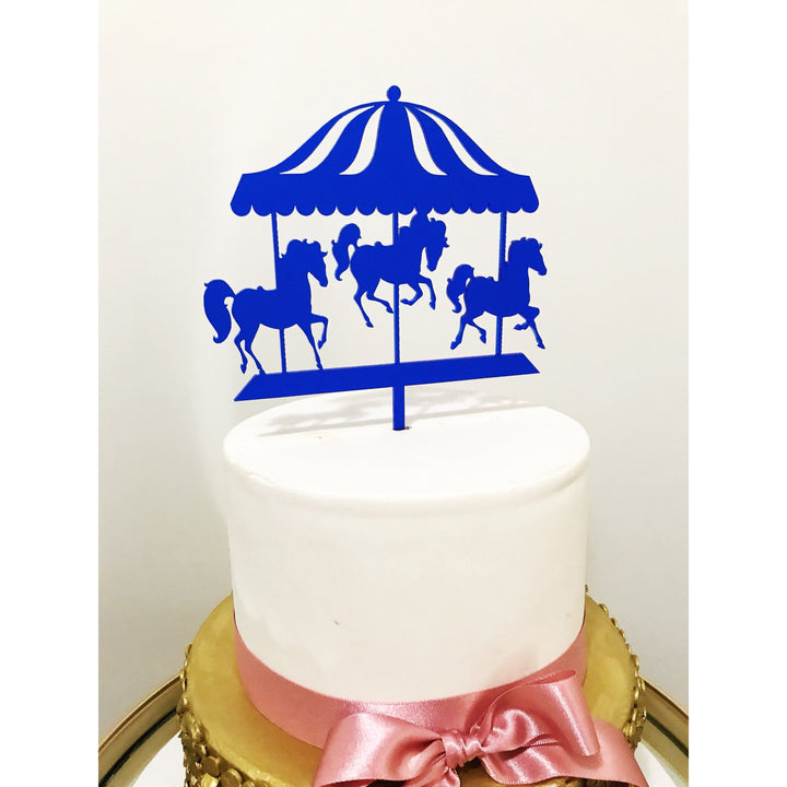 Carousel Horse Cake Topper - Aston Blue