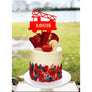 Fire Truck Acrylic  Cake Topper - Aston Blue