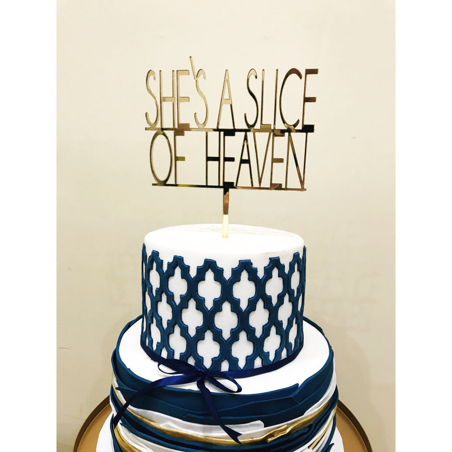 She's a slice of Heaven Cake Topper - Aston Blue