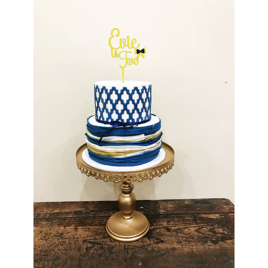 Bow Cake Topper - Aston Blue