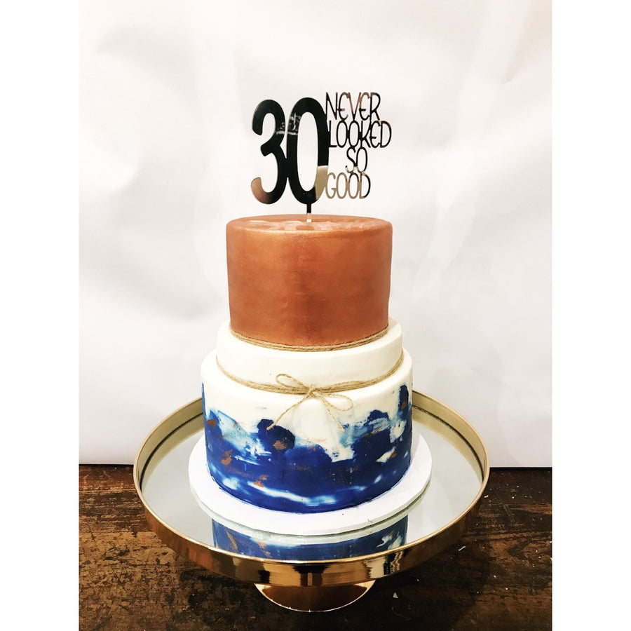 30 Never Looked So Good Acrylic Cake Topper - Aston Blue