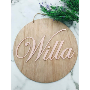 Round Name Plaque - Aston Blue