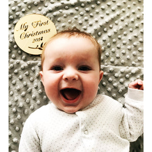 My First Christmas Plaque - Aston Blue