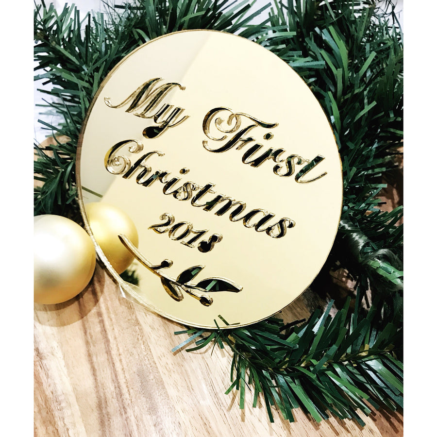 My First Christmas Plaque - Aston Blue