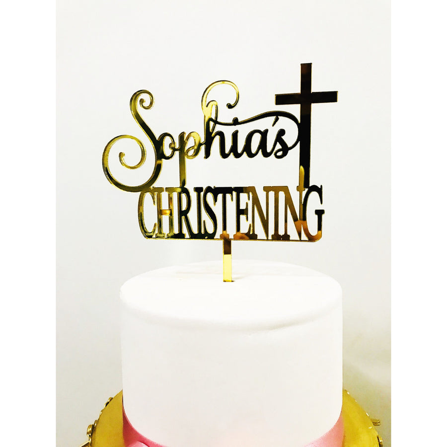 Christening Cake Topper - Aston Blue