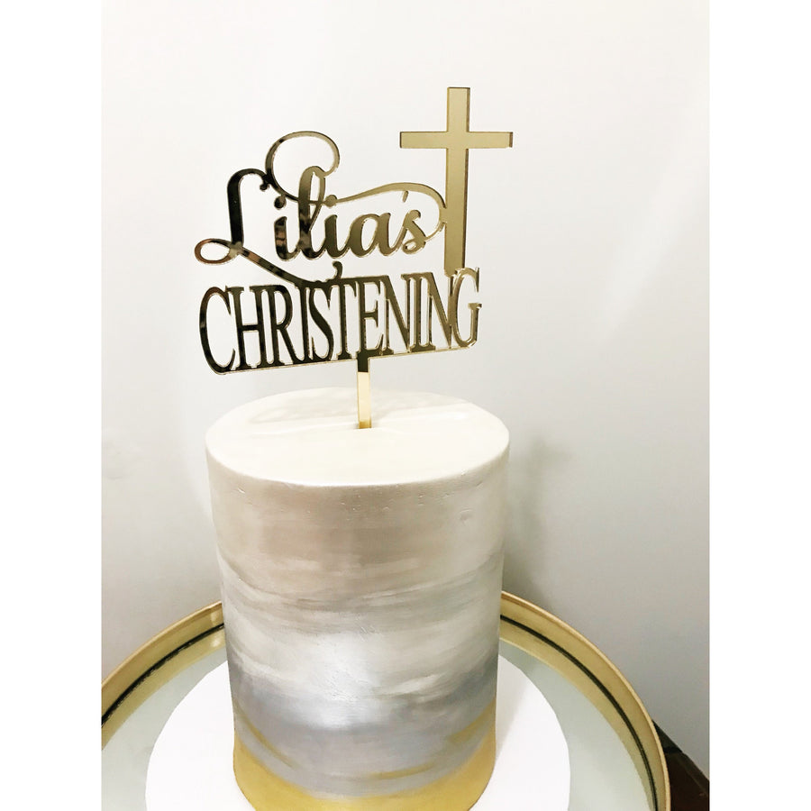 Christening Cake Topper - Aston Blue