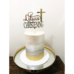 Christening Cake Topper - Aston Blue