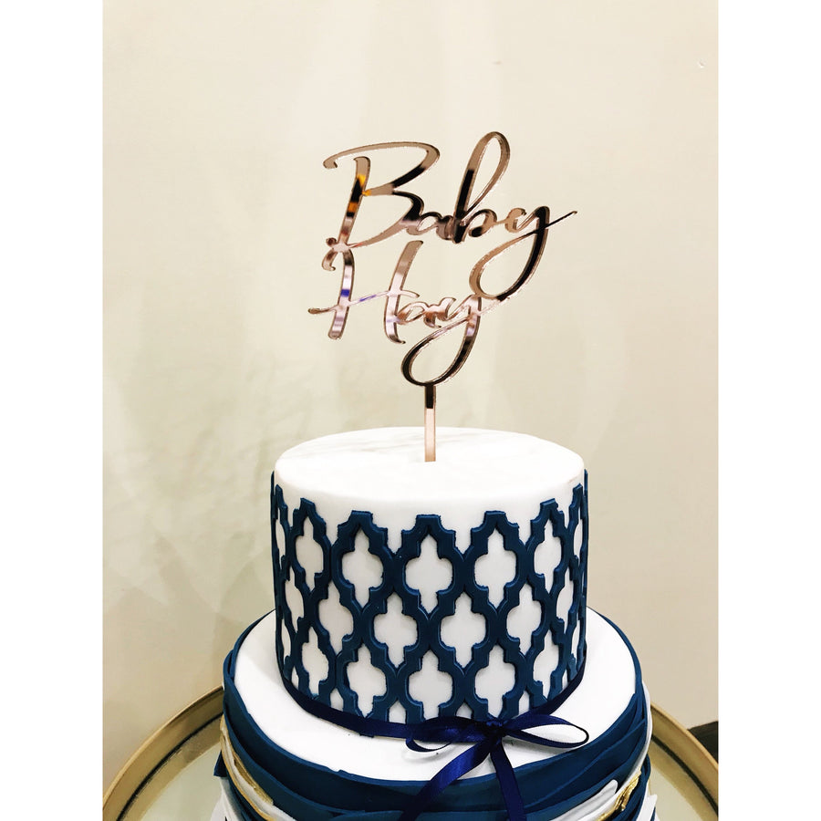 Baby Name Cake Topper - Aston Blue