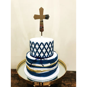 Cross Acrylic Cake Topper - Aston Blue