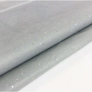 Grey Glitter Tissue Paper Sheets - Aston Blue