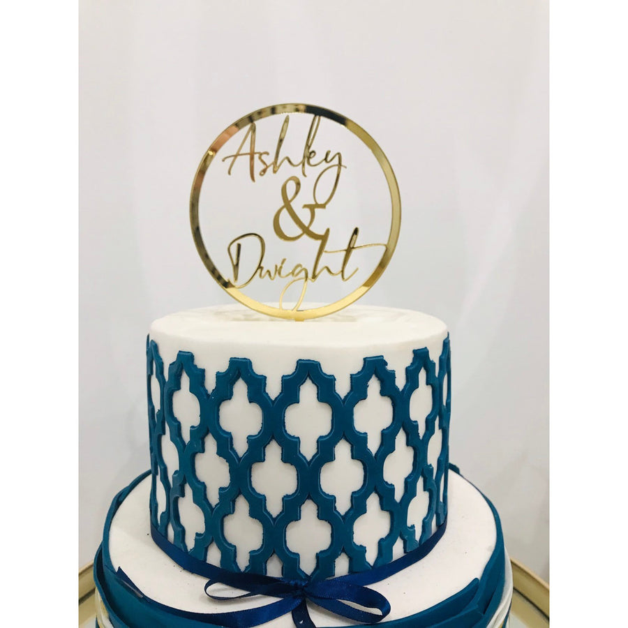 Personalised Wedding Cake Topper - Aston Blue