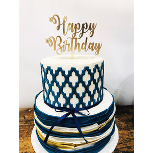 Happy Birthday Cake Topper - Aston Blue