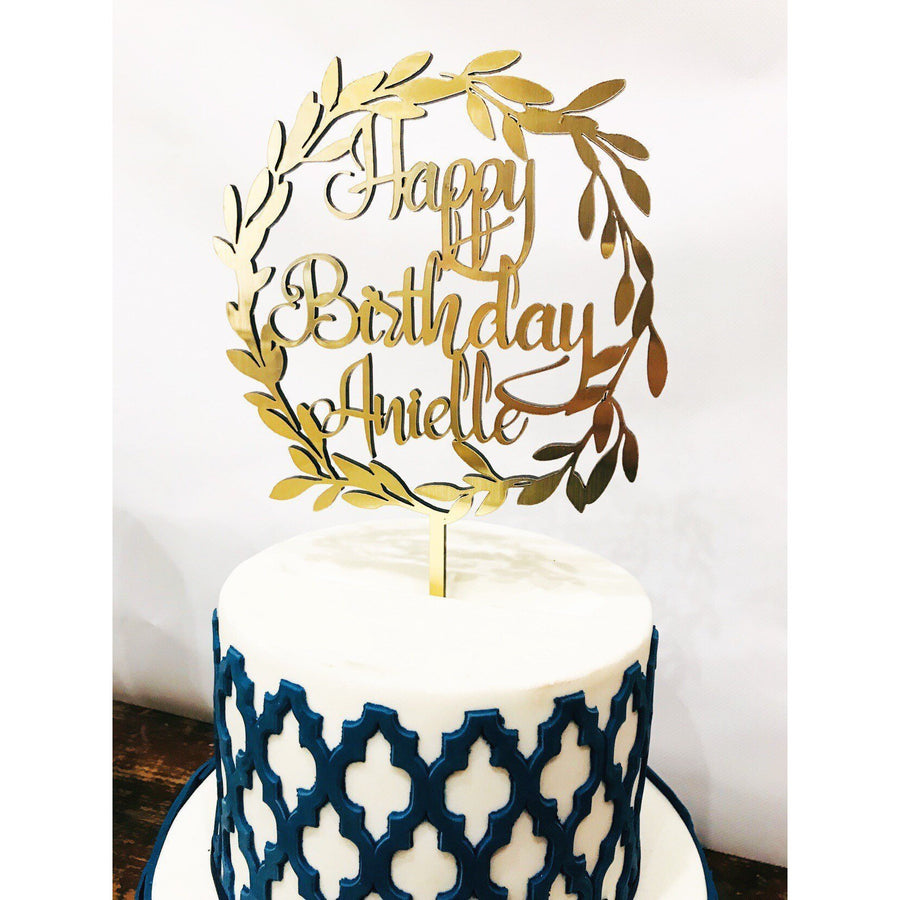 Happy Birthday Cake topper - Aston Blue