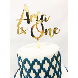 Personalised One Cake topper - Aston Blue