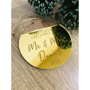 Our First Christmas as Mr and Mrs Ornament - Aston Blue