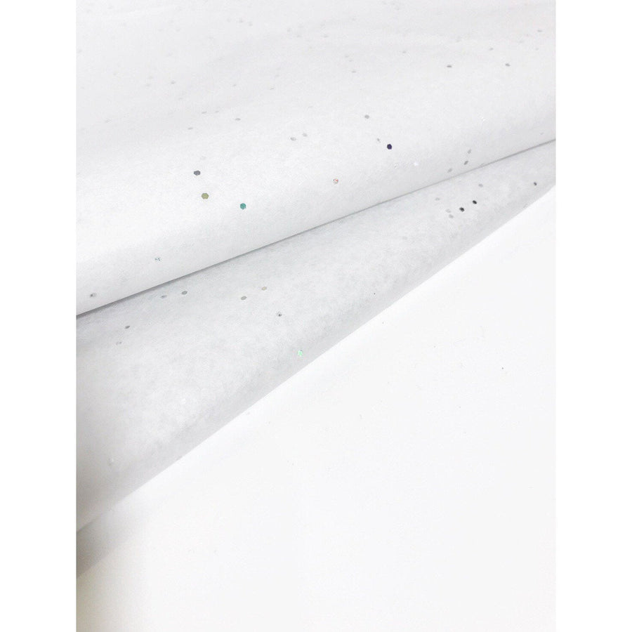 White Glitter Tissue Paper Sheets - Aston Blue