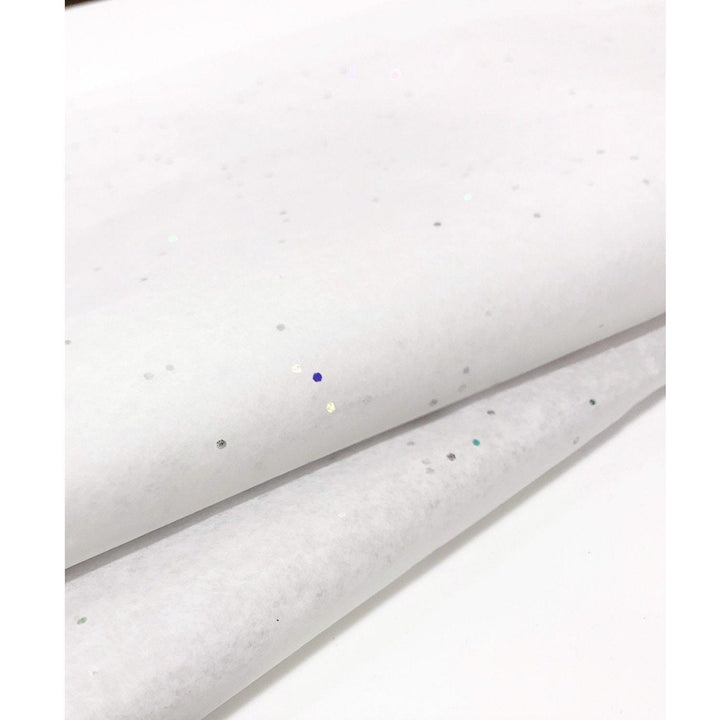 White Glitter Tissue Paper Sheets - Aston Blue