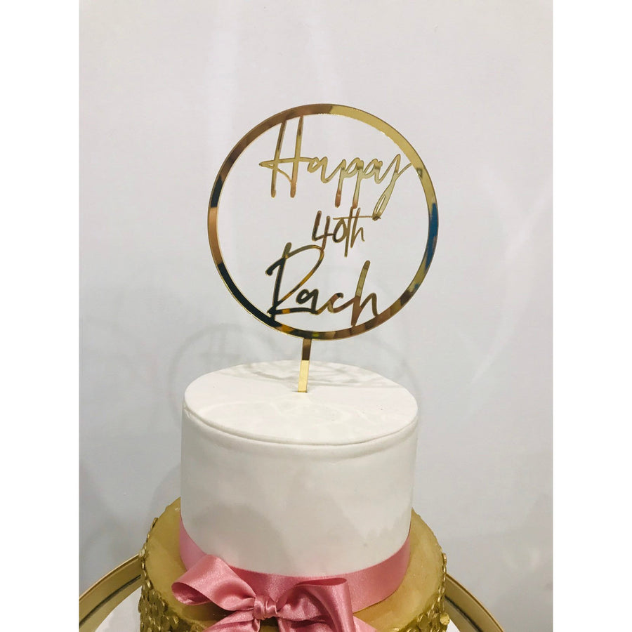 Forty Cake Topper - Aston Blue