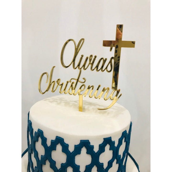 Christening Cake Topper - Aston Blue