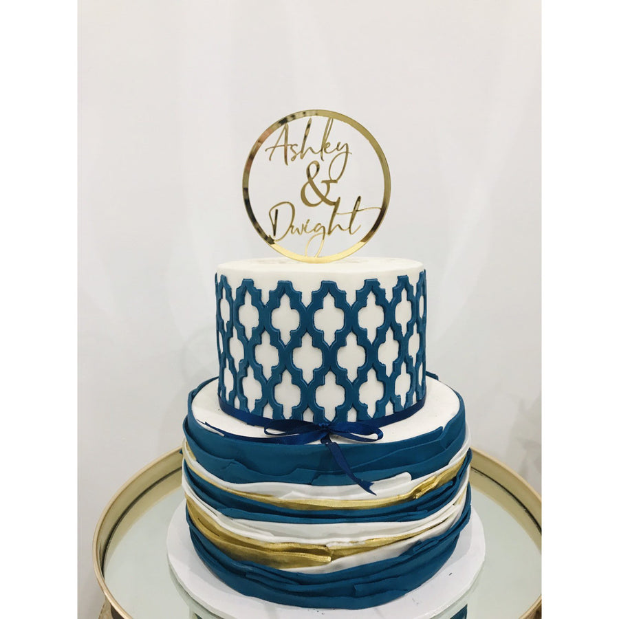 Personalised Wedding Cake Topper - Aston Blue