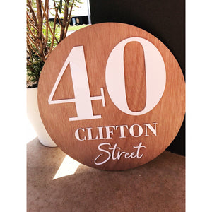 40 cm Personalised House Sign - Aston Blue