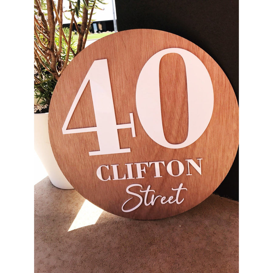 60 cm Personalised House Sign - Aston Blue