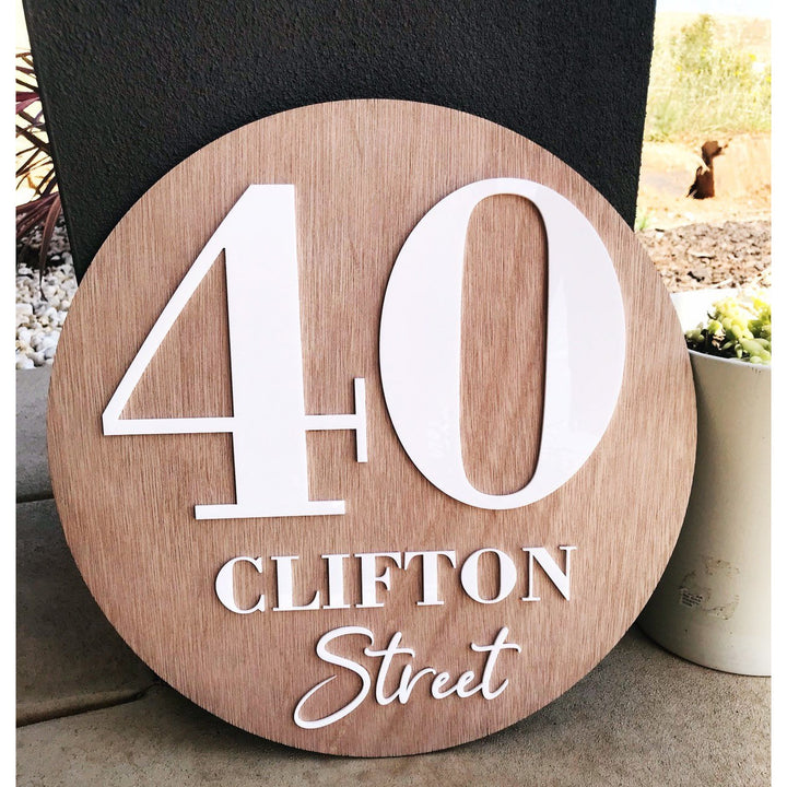 60 cm Personalised House Sign - Aston Blue