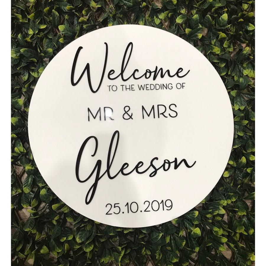 Personalised Wedding welcome Sign - Aston Blue