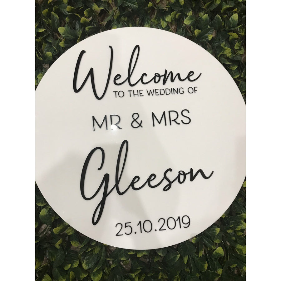 Personalised Wedding welcome Sign - Aston Blue