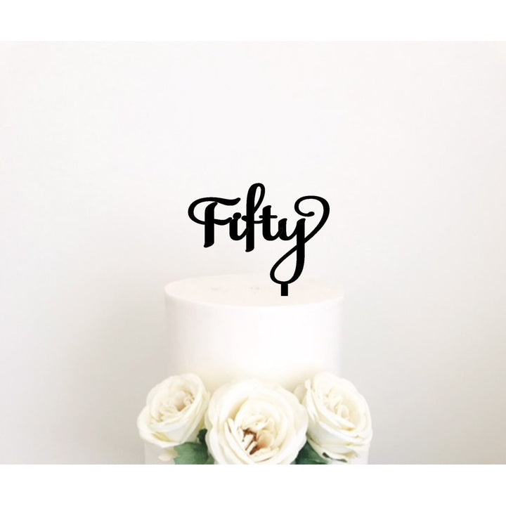 Fifty Cake Topper - Aston Blue