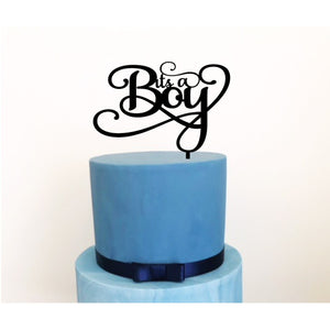 It's A Boy Acrylic Cake Topper - Aston Blue