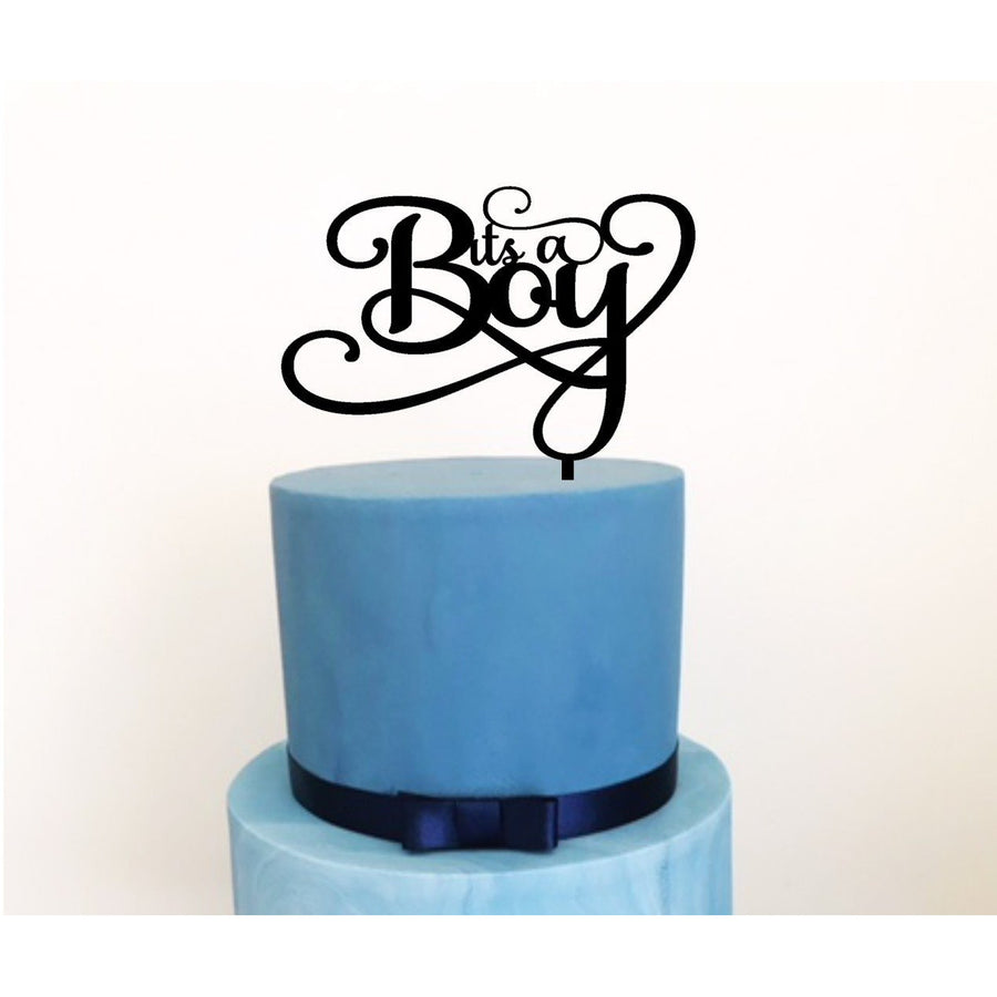 It's A Boy Acrylic Cake Topper - Aston Blue