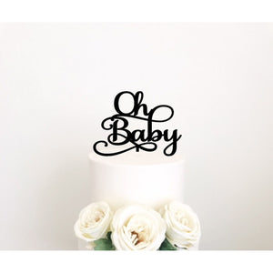 Oh Baby Acrylic CAKE Topper - Aston Blue