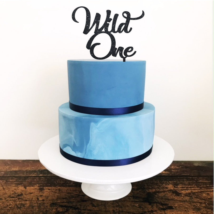 Wild One Acrylic Cake Topper - Aston Blue