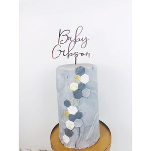Baby Name Cake Topper - Aston Blue