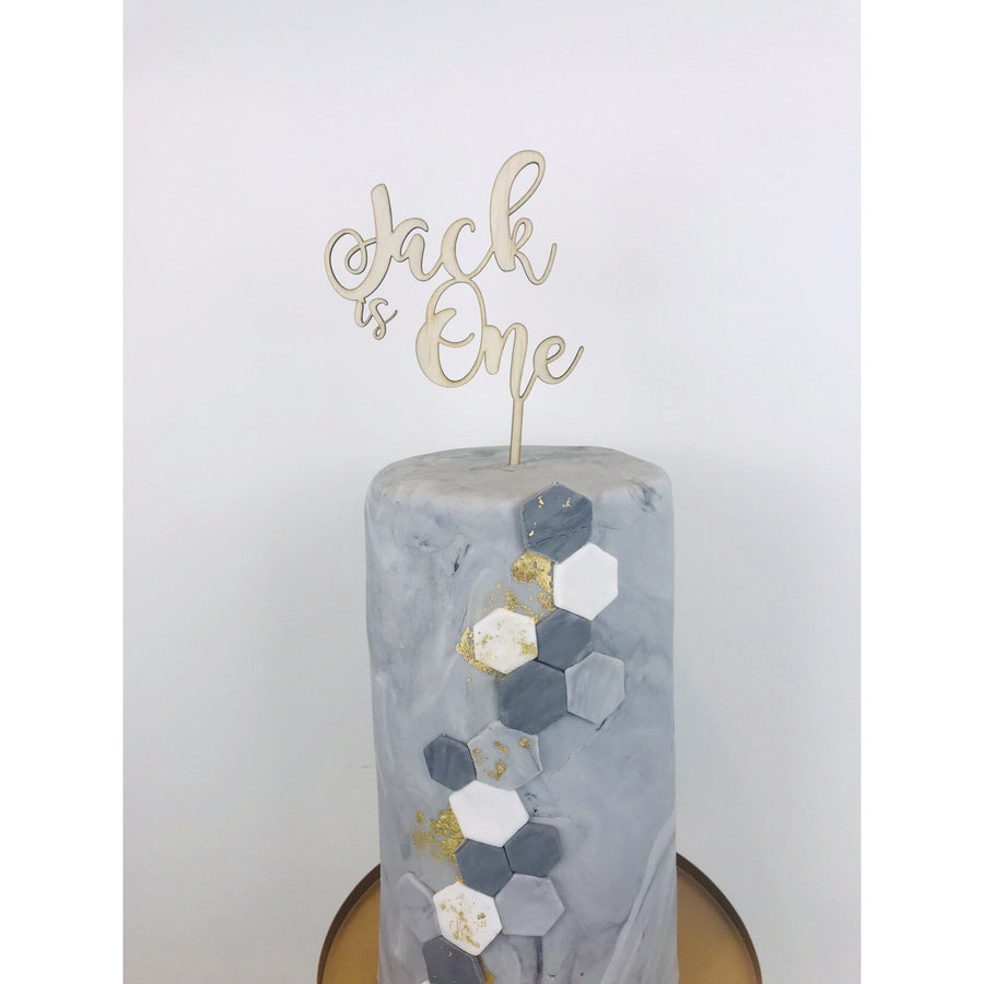 Personalised One Cake topper - Aston Blue