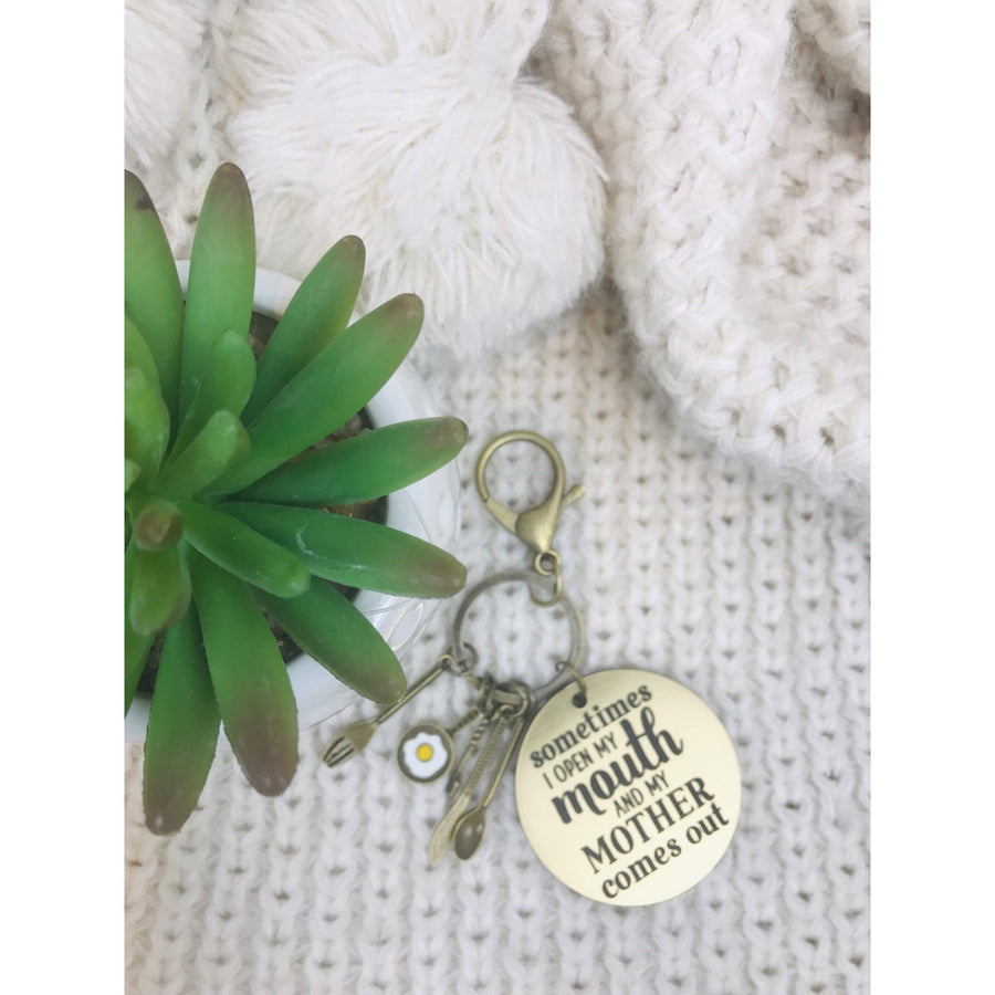 Sometimes I open my mouth Key Ring - Aston Blue