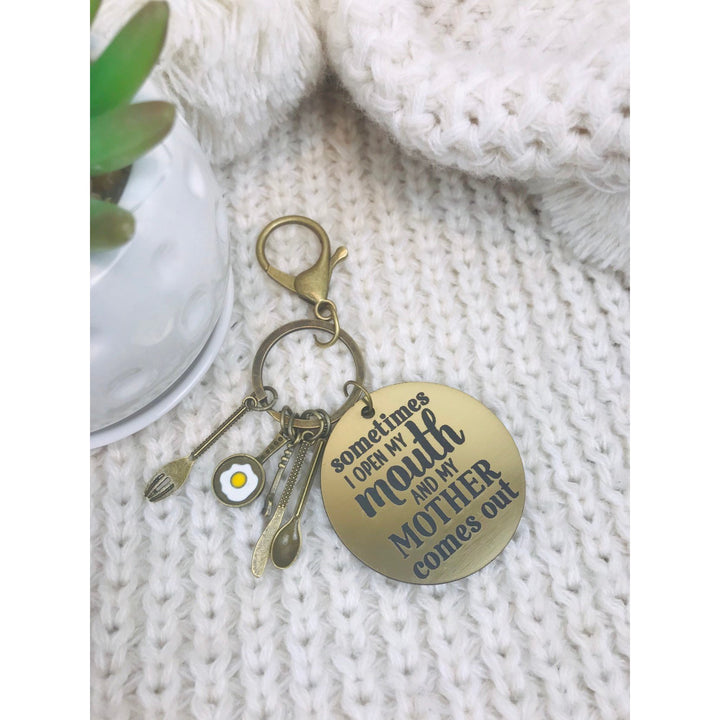 Sometimes I open my mouth Key Ring - Aston Blue