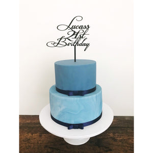 Personalised 21st Cake Topper - Aston Blue