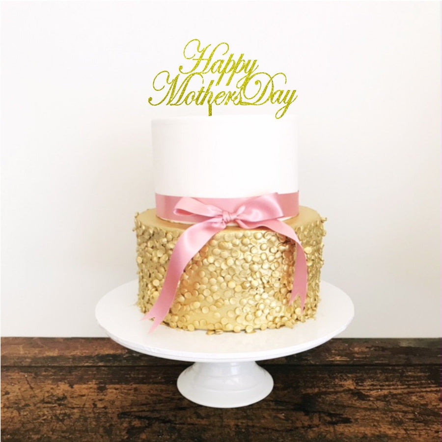 Happy Mothers Day Acrylic Cake Topper - Aston Blue