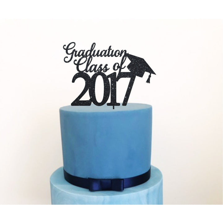 Graduation Acrylic Cake topper - Aston Blue