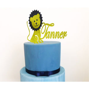 Lion Acrylic Cake Topper - Aston Blue