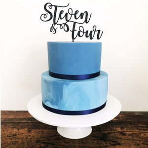 Four Acrylic Cake Topper - Aston Blue
