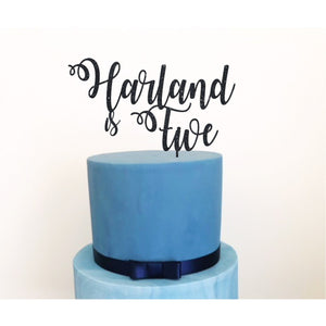 Five Acrylic Cake Topper - Aston Blue
