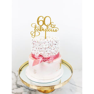 Sixty and Fabulous Cake Topper - Aston Blue