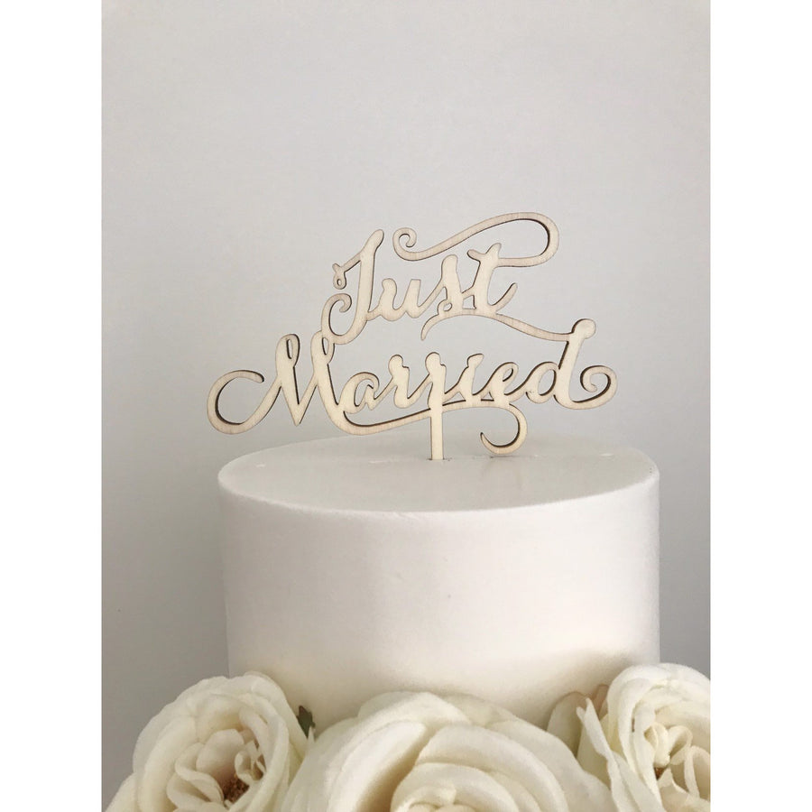 Just Married Cake Topper - Aston Blue